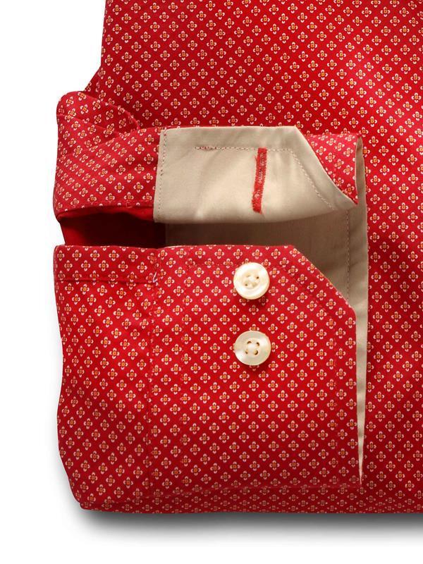 Murray Red Printed Full sleeve single cuff   Cotton Shirt