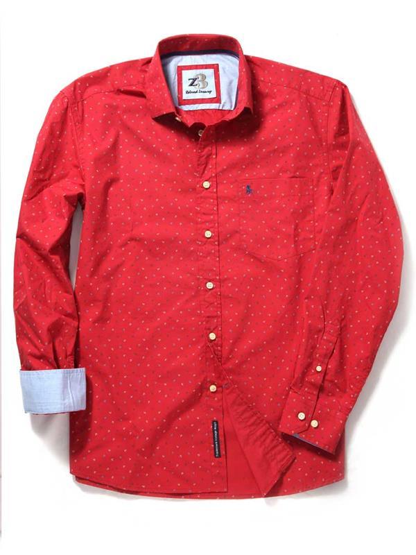 Anchors Red Printed    Cotton Shirt