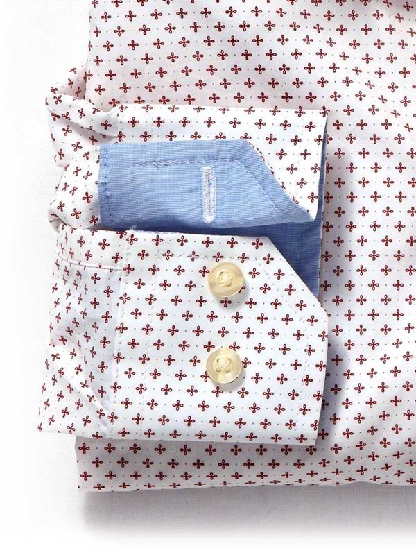 Vincent Red Printed    Cotton Shirt