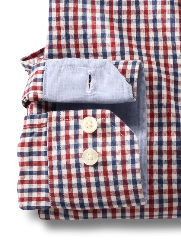 Peters Red Check Full sleeve single cuff   Cotton Shirt