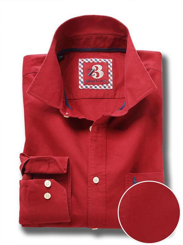 Eddie Red Solid Full sleeve single cuff   Cotton Shirt