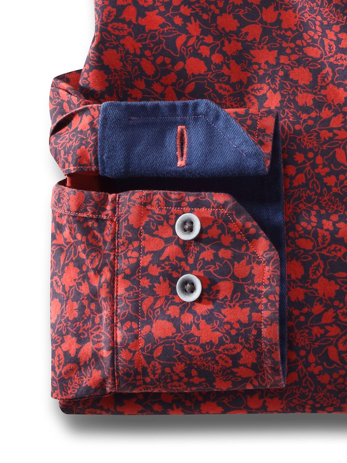 Collins Red Printed Full Sleeve Tailored Fit Casual Cotton Shirt