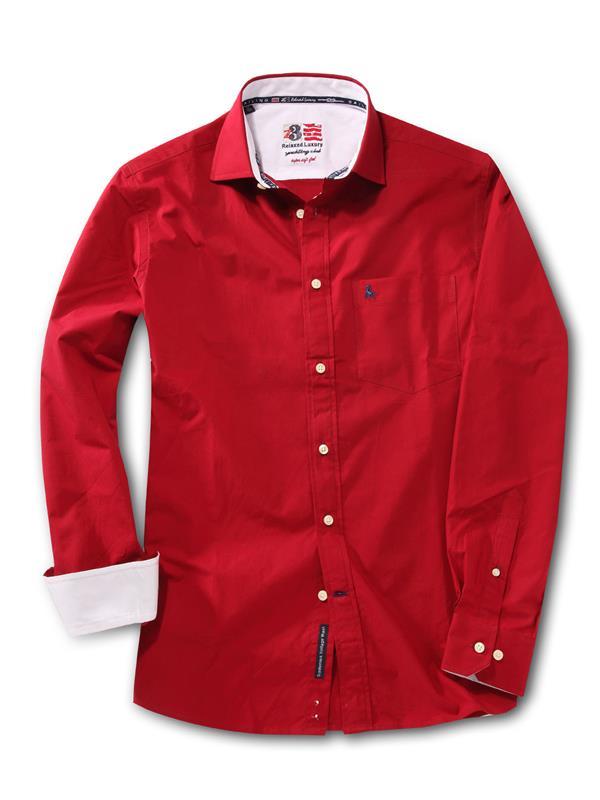 Captain Red Solid    Cotton Shirt