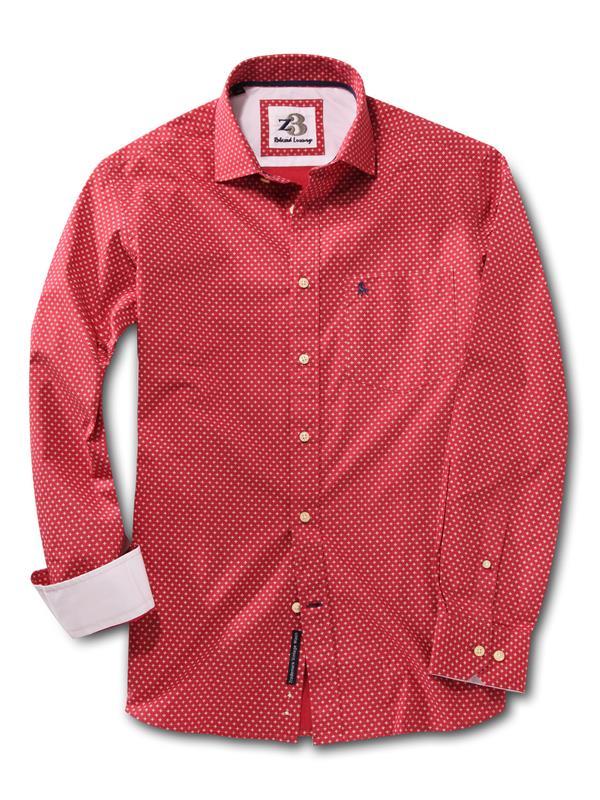 Lager Red Printed    Cotton Shirt