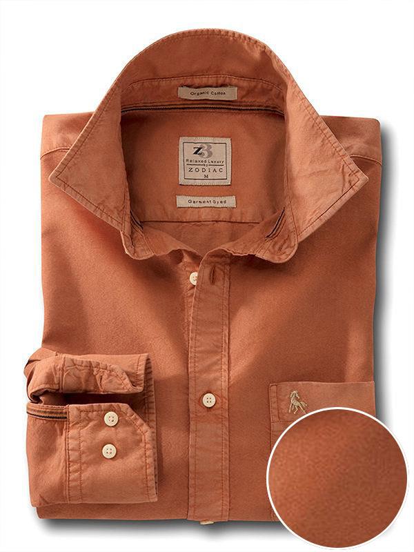 Ramos Rust Solid Full sleeve single cuff   Cotton Shirt