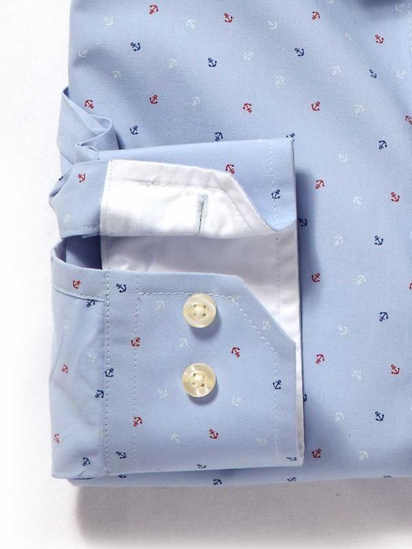 Anchors Sky Printed    Cotton Shirt
