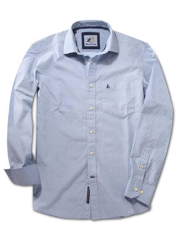 Bocks Sky Printed Full sleeve single cuff   Cotton Shirt