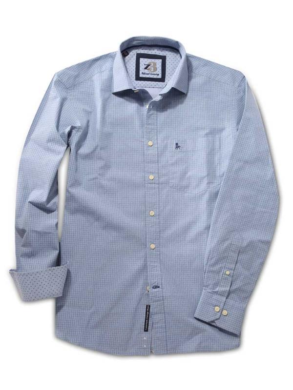 Kvass Sky Check Full sleeve single cuff   Cotton Shirt