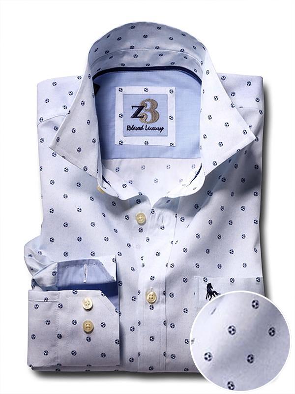 Lionel Sky Printed Full sleeve single cuff   Cotton Shirt