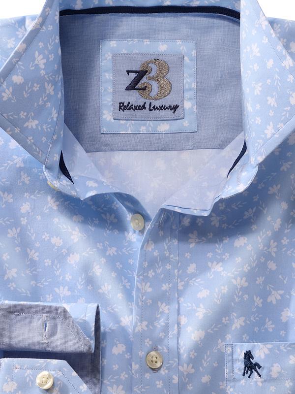 Mulanay Sky Printed Full sleeve single cuff   Cotton Shirt