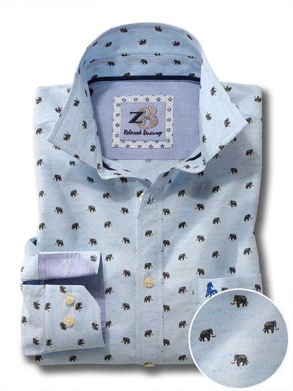Tusker Sky Printed Full sleeve single cuff   Cotton Shirt