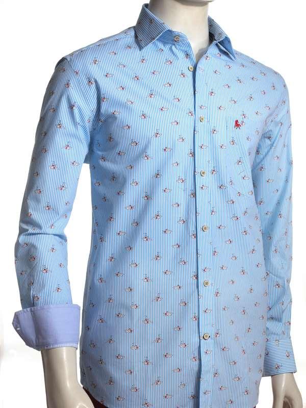 Brighton Sky Printed Full Sleeve Tailored Fit Casual Cotton Shirt