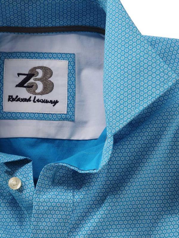 Bali Turquoise Printed    Cotton Shirt