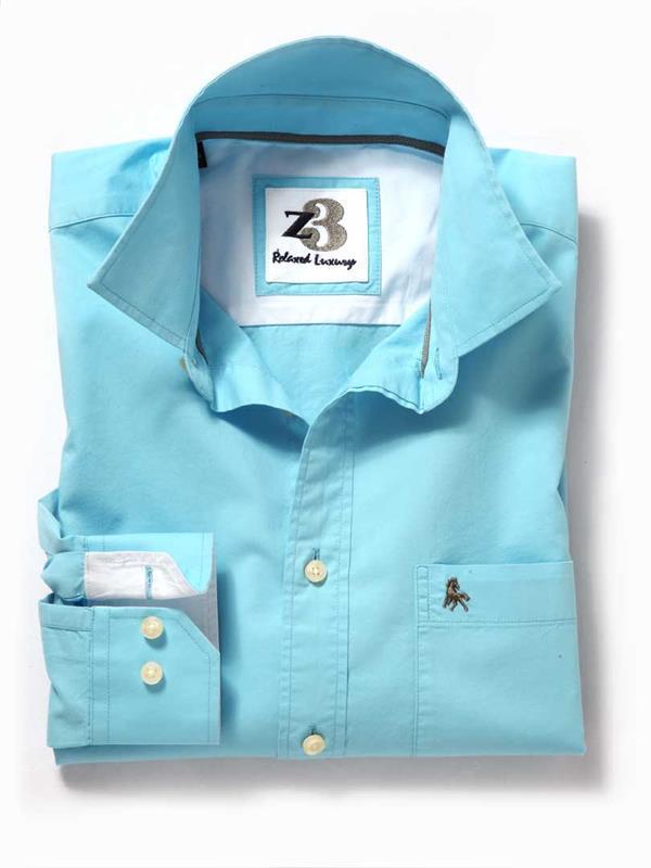 Bloom Turquoise Solid    Cotton Shirt