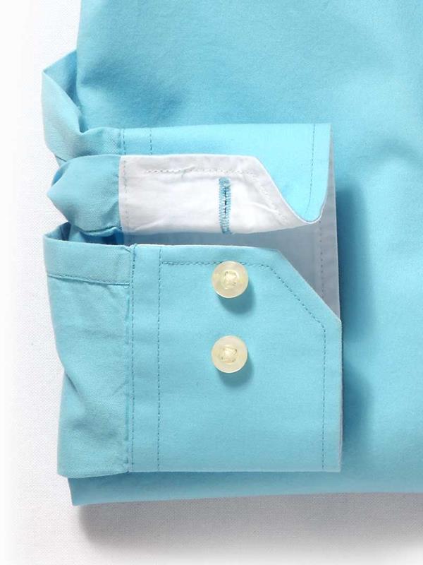 Bloom Turquoise Solid    Cotton Shirt