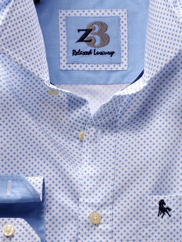 Murray White Printed Full sleeve single cuff   Cotton Shirt