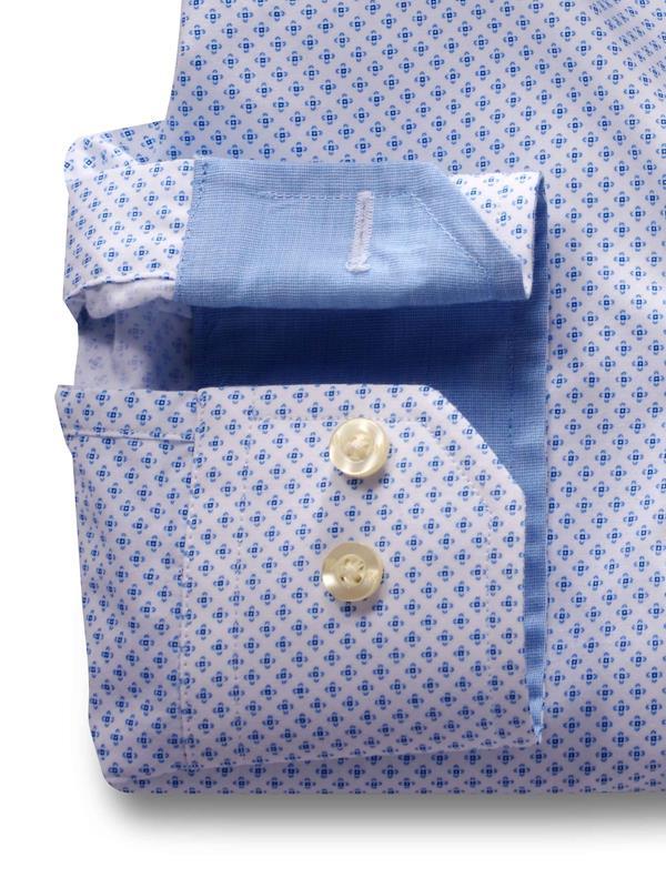 Murray White Printed Full sleeve single cuff   Cotton Shirt