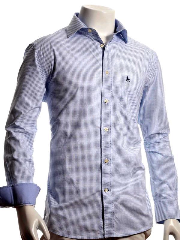 Arturo White Printed Full sleeve single cuff   Cotton Shirt