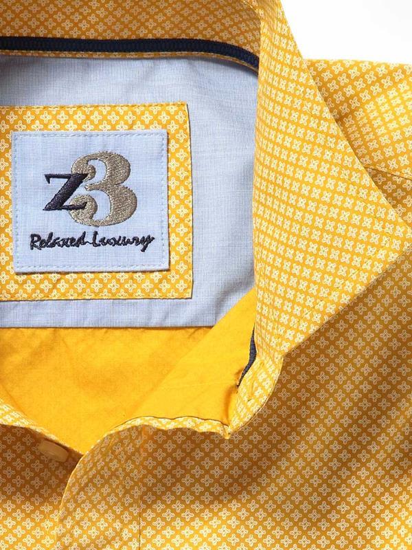 Bahamas Yellow Printed    Cotton Shirt