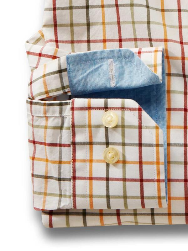 Bavaro Yellow Check Full sleeve single cuff   Cotton Shirt