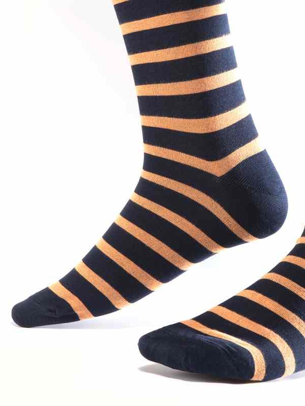Z21 Navy/ Cream Stripes Cotton Socks