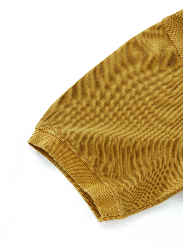 z3 Polo Garment Dyed Ochre Solid Tailored Fit Casual Cotton T-Shirt