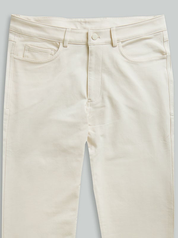  z3 Cream 5 Pocket Tailored Fit Pants With 