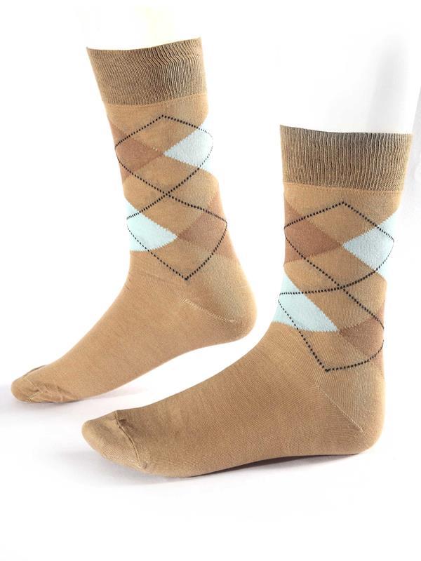 Z3 Brown/ Turq Argyles Cotton Socks