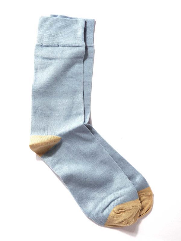 Z7 Cream/ Sky Solids Cotton Socks