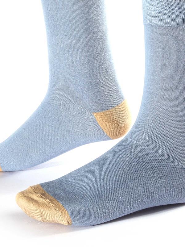 Z7 Cream/ Sky Solids Cotton Socks