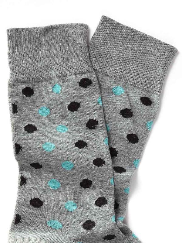 Z8 Grey/ Turq Dots Cotton Socks