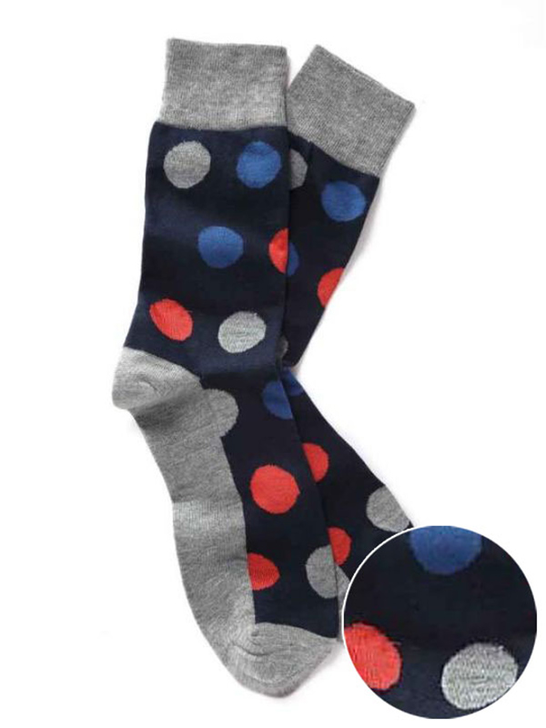 Z5 Navy/ Blue Dots Cotton Socks