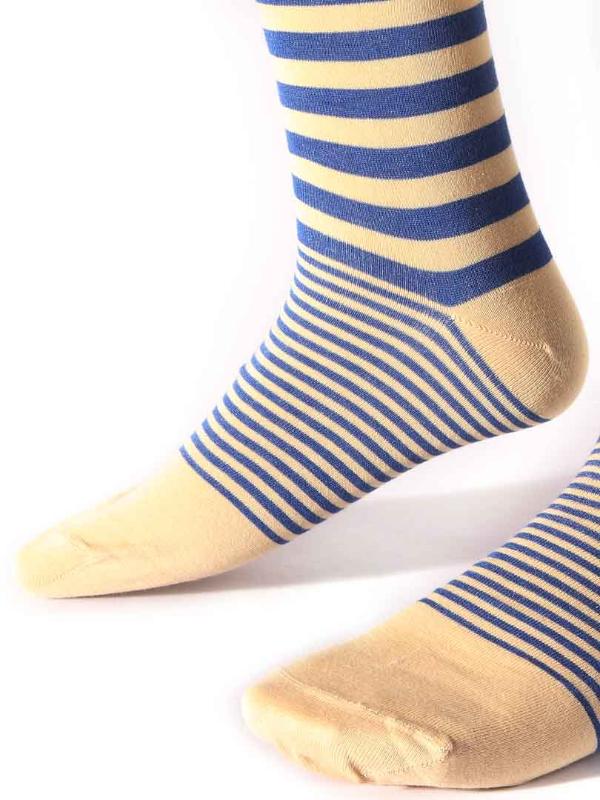 Z3 Ecru/ Blue Striped Socks