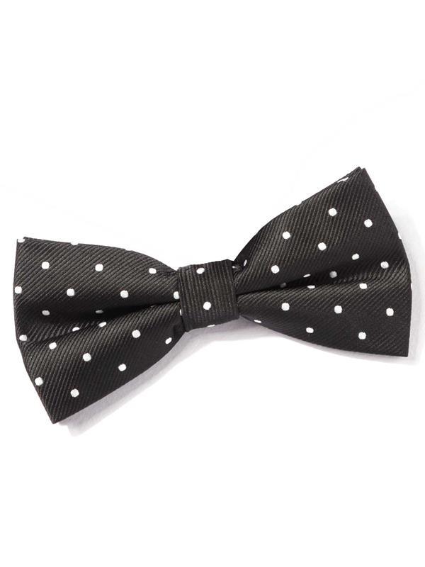Dots Black Polyester Tie