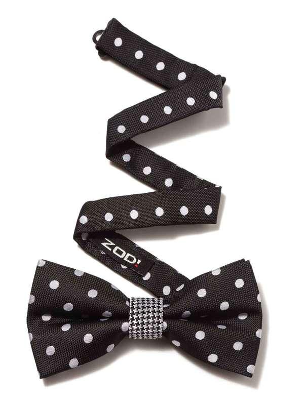 ZBT-30 Dots Black Polyester Bow Tie