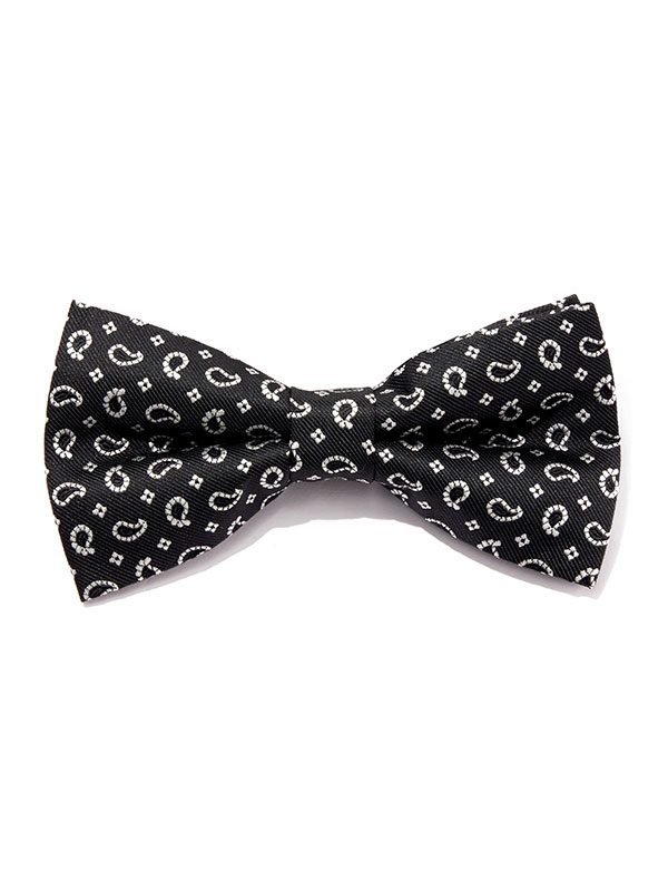 Minimal Black/ White Polyester Bow Tie
