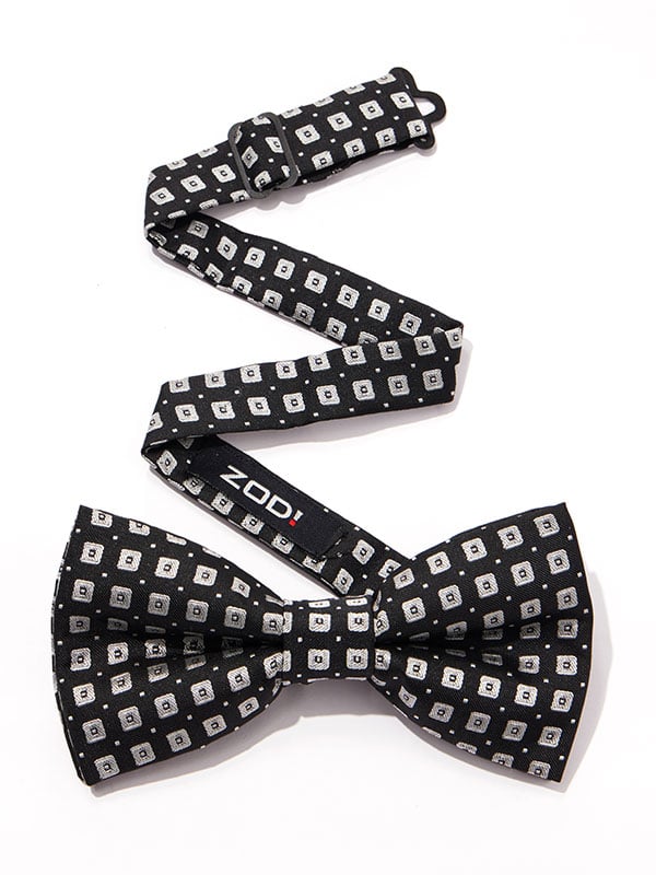 Minimal Black/ White Polyester Bow Tie