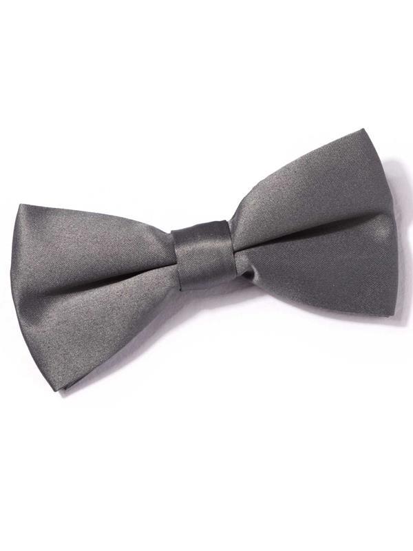 ZBT-1 Solid Dark Grey Polyester Bow Tie