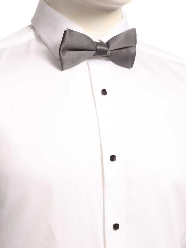 Solid Dark Grey Polyester Bow Tie