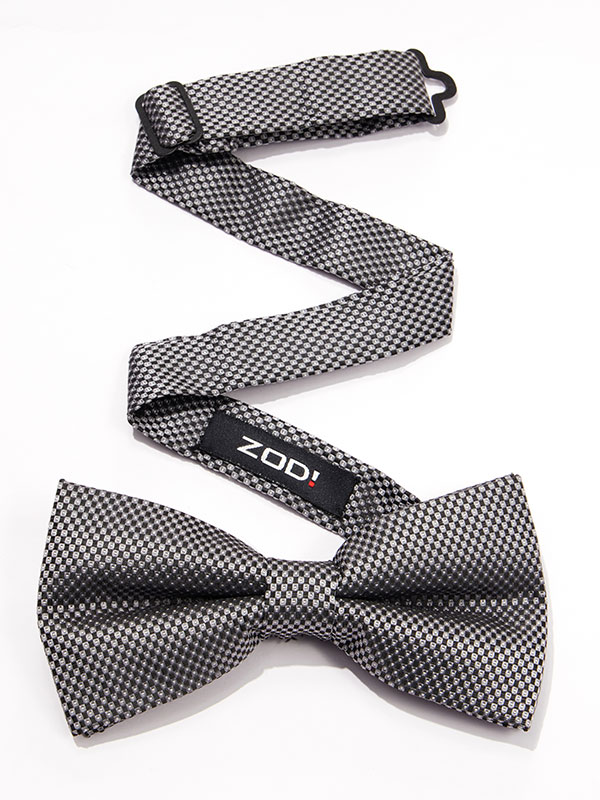 Dots Grey Polyester Bow Tie