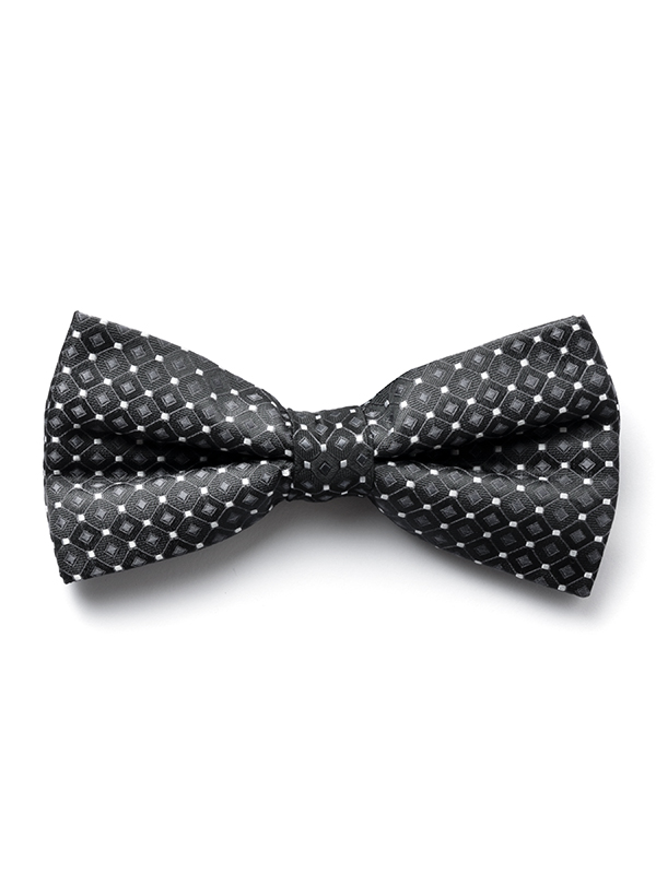 Minimal Grey Polyester Bow Tie