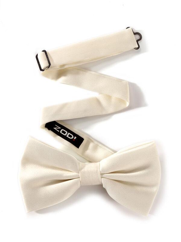 Solid Ivory Polyester Bow Tie