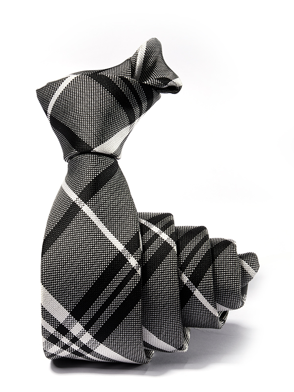 ZT – 243 Checks Black Polyester Tie