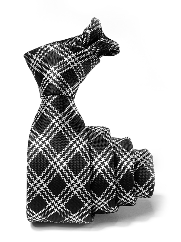 ZT – 283 Checks Black Polyester Tie
