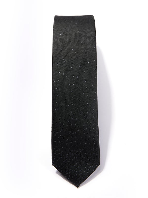 ZT – 257 Structure Solid Black Polyester Tie