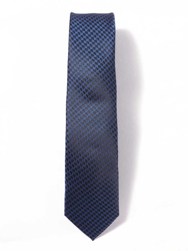 ZT-251 Structure Solid Blue Polyester Skinny Tie