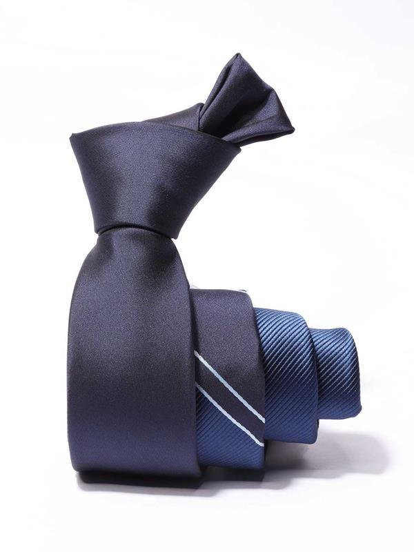 ZT-242 Solid Blue Polyester Tie