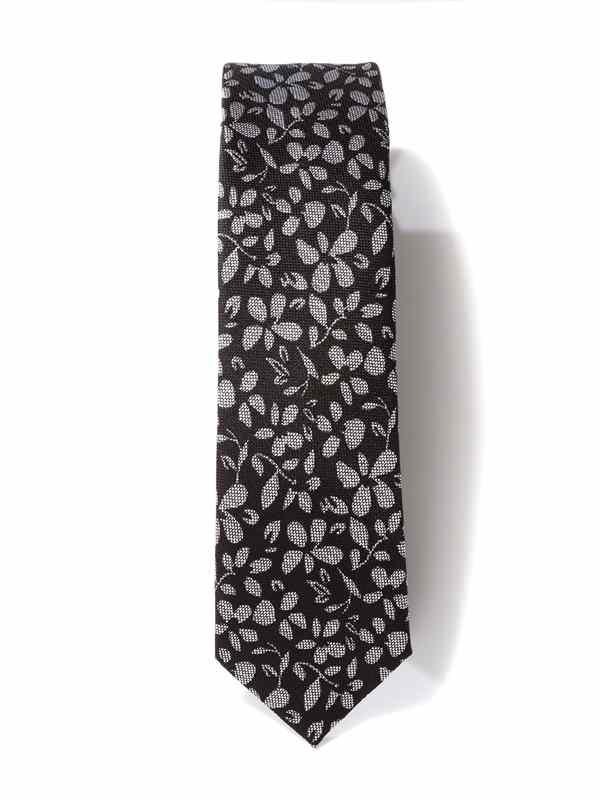 All Over Dark Grey Polyester Skinny Tie