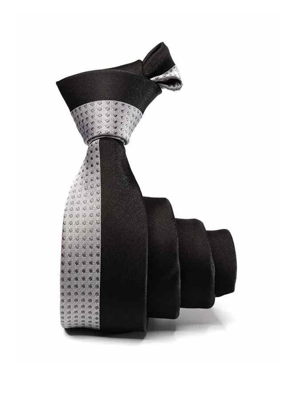 ZT-305 Dots Dark Grey Polyester Skinny Tie