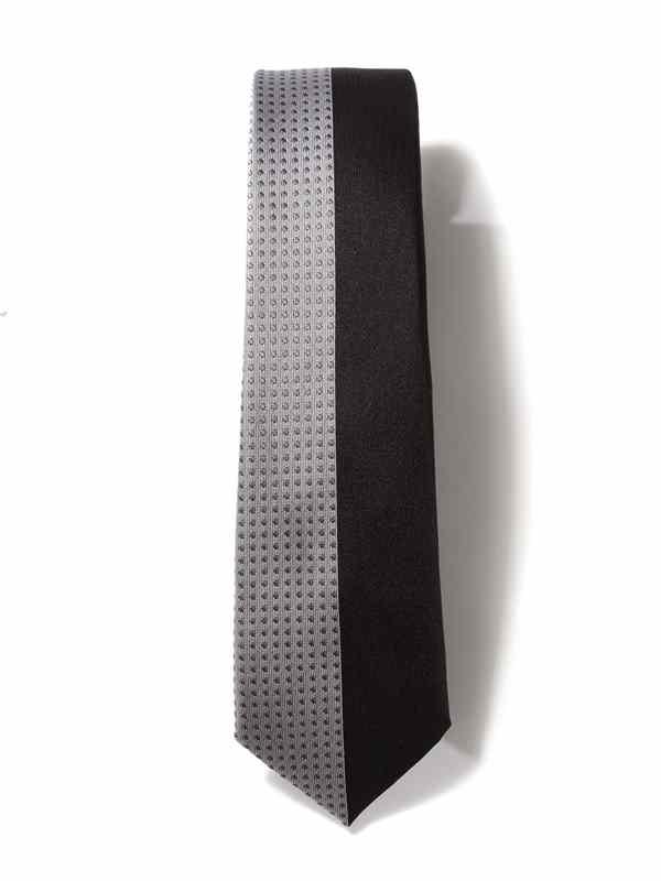ZT-305 Dots Dark Grey Polyester Skinny Tie